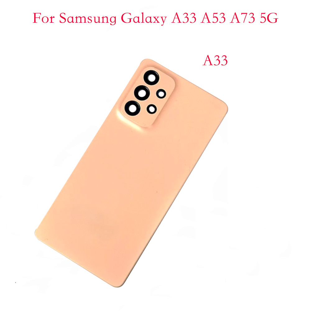 สําหรับ Samsung Galaxy A33 A53 A73 5G แบตเตอรี่ฝาหลัง A336 A536 A736 ด้านหลังแผงฝาปิด Adhsive เลนส์กล้อง