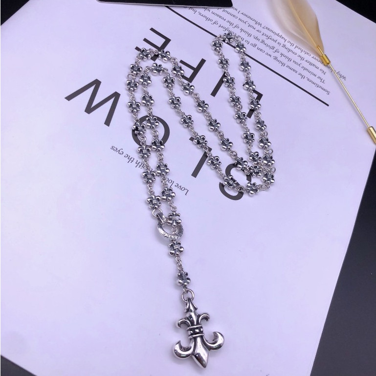 925 Sterling Silver Adjustable Anchor Necklace Vintage Scout Flower Necklace