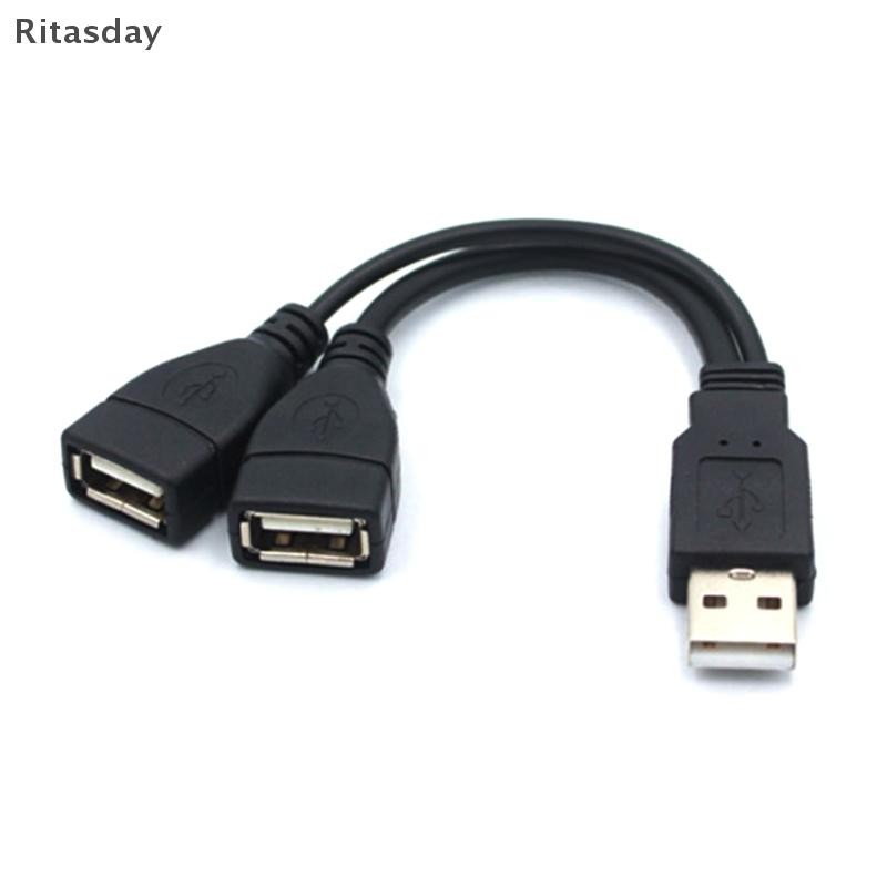 Ritasday USB 2.0 Splitter Y สาย 1 ชาย 2 หญิงสายไฟอะแดปเตอร์แปลงสําหรับ PC รถส่งข้อมูลสายชาร์จใหม่