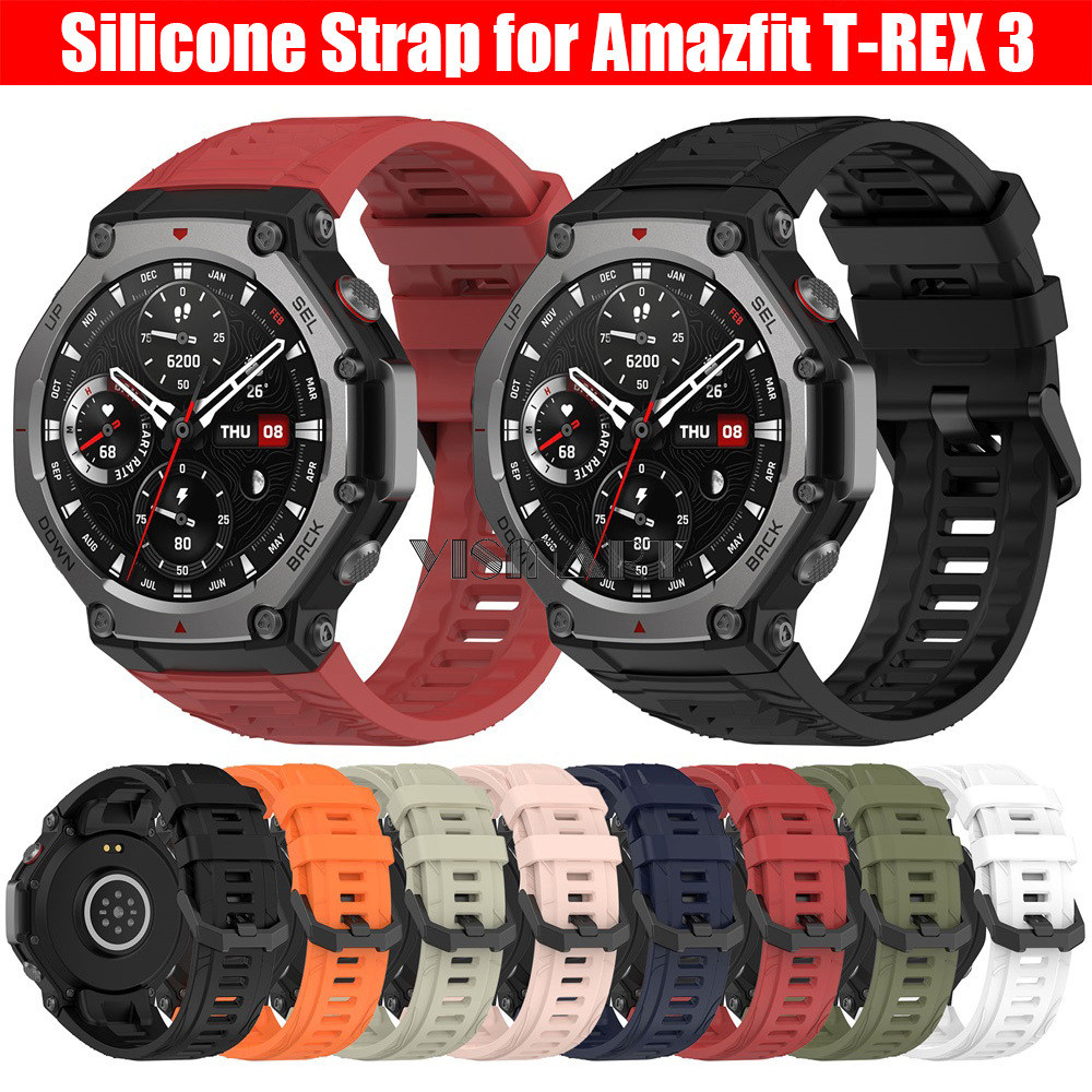 สายรัดซิลิโคนสําหรับ Amazfit T-Rex 3 กีฬานาฬิกาสําหรับ Huami Amazfit T-Rex 3 สายรัดข้อมือเครื่องมือ 