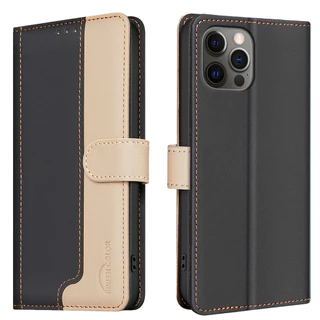 เคส Case for iPhone 17 Air 17e 16e 16 15 14 Plus ไอโฟน 13 12 Pro Max เคสโทรศัพท์หนังฝาพับพร้อมช่องใส่บัตรสําหรับ Splice Color PU Leather Flip Cover Magnetic Wallet With Card Slots Soft TPU Shell ซองมือถือ BF33