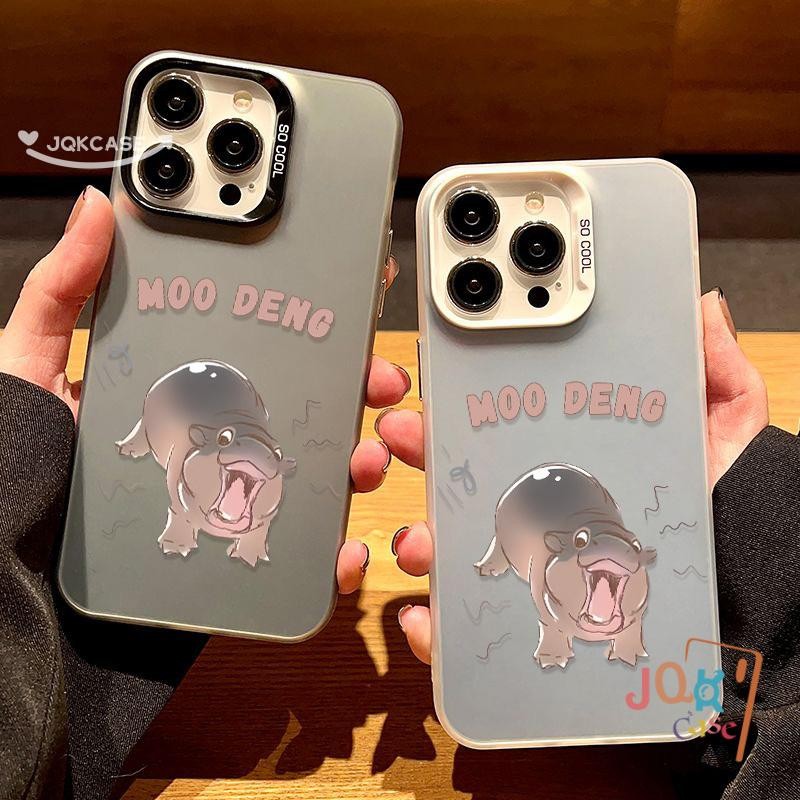 เคสไอโฟน คำราม Moo Deng สำหรับ เคส IPhone 13 16 11 12 15 14 Pro Max XS X XR Max 8 7 Plus SE 2020 คนดังออนไลน์ TPU เคส