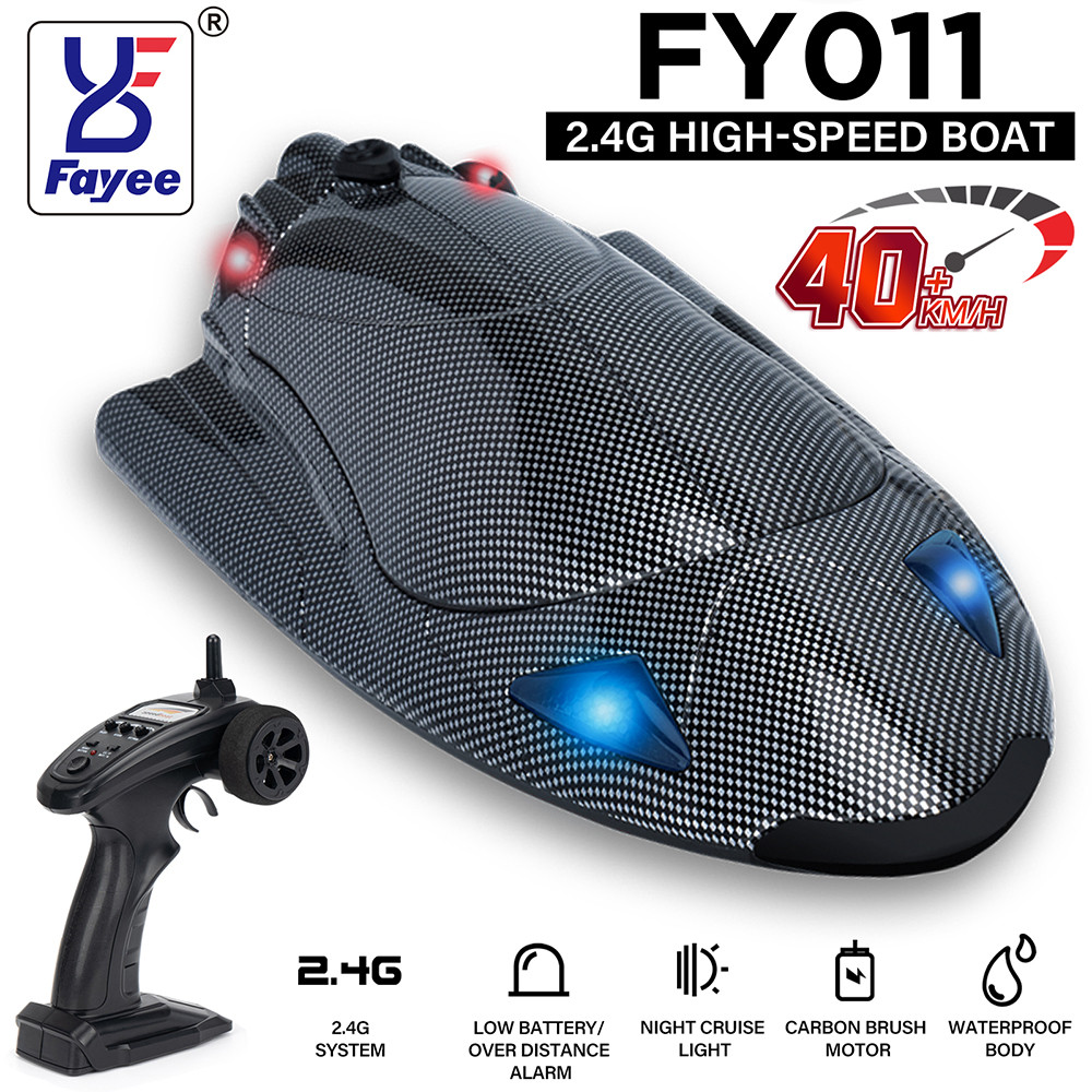 Fayee FY011 2.4G ความเร็วสูง Turbojet Speedboat 40 กม./ชม. 120-150M RC ระยะทาง 7.4V 2000mAh 390 Brus