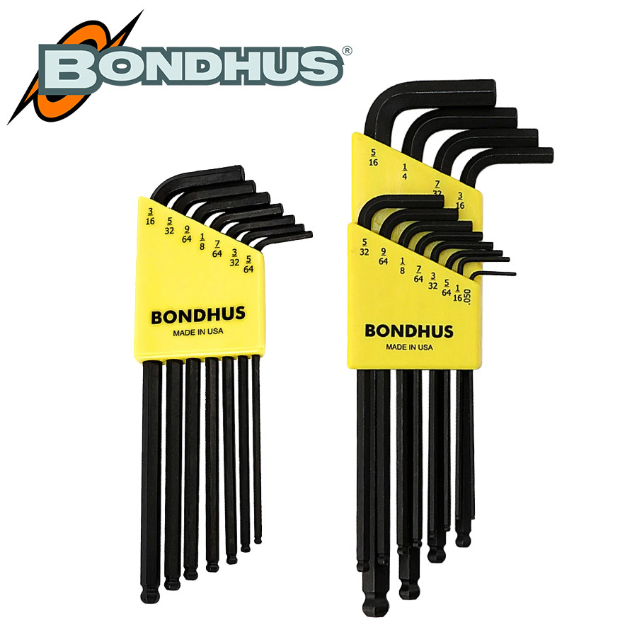 Bondhus นิ้ว Ball Head Hex ชุดประแจ L-wrenches Extended Hex Key ชุดซ่อมเครื่องมือ 10932/10936/10937/910938/10945