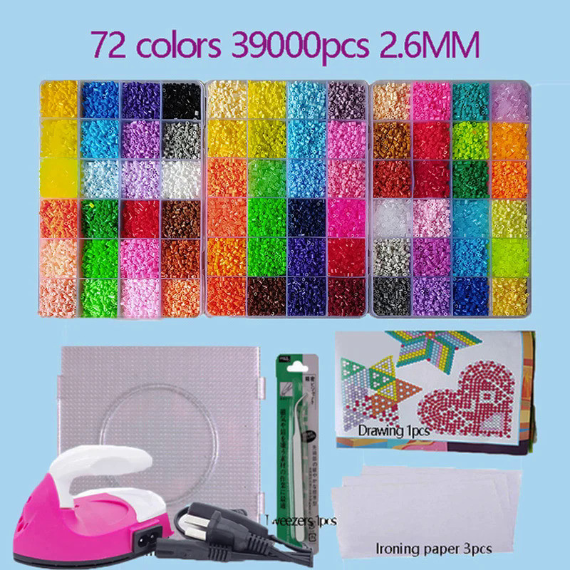 2.6mm Perler Hama beads Set 3D Puzzle Iron Beads Toy Kids Creative Handmade Craft DIY Gift fuse bead