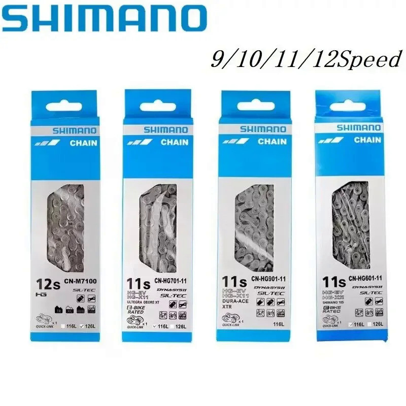 SHIMANO 9/10/11/12 Speed Bike Chain HG53 HG54 HG95 HG701 M8100 Road MTB Bicycle Chain 116/126 Links 