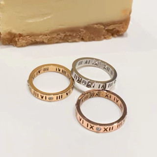 แหวนตัวเลขโรมันที่สวยหรูออกแบบคู่แหวนระดับไฮเอนด์คู่เหล็กไทเ…