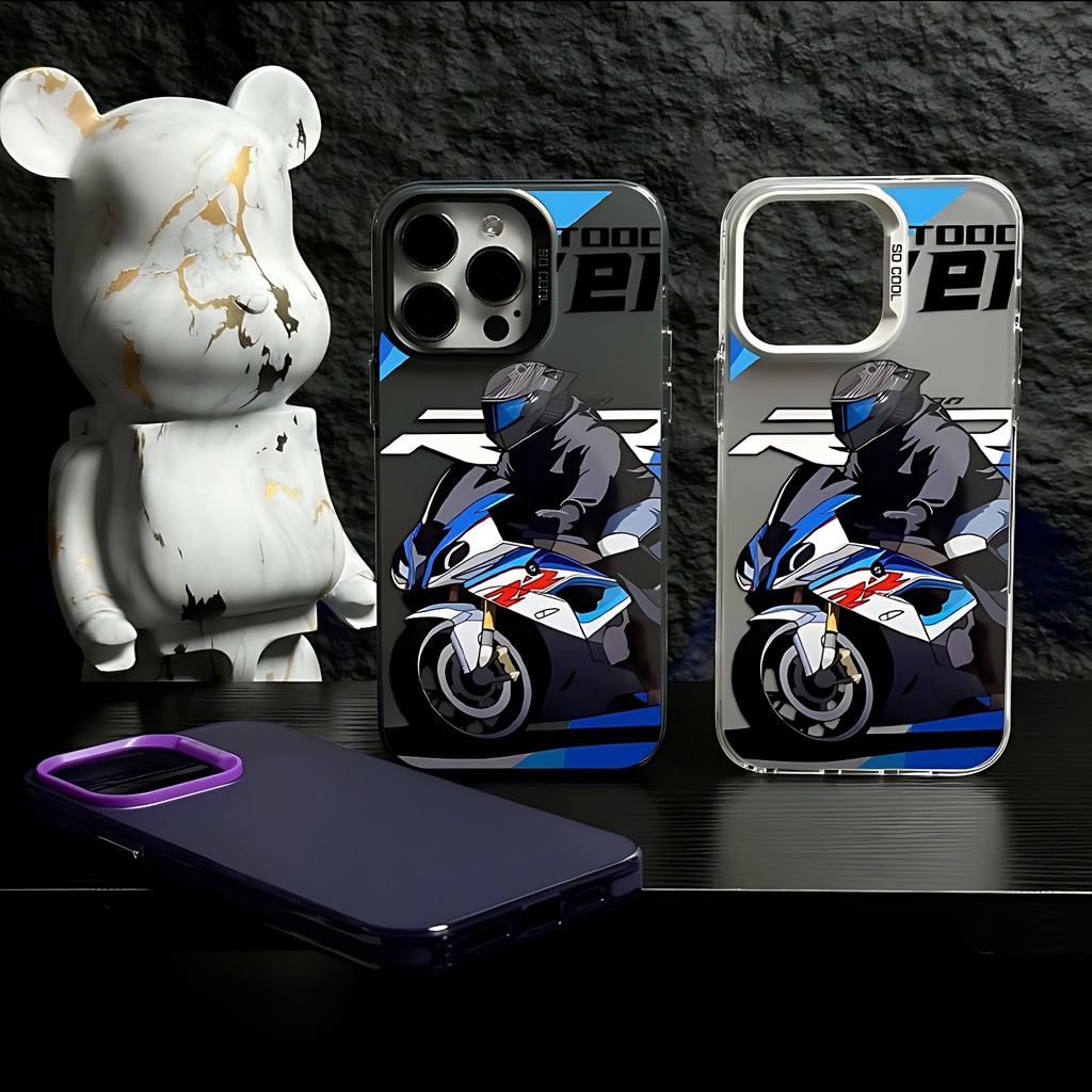🔥COD🔥ใช้ได้ iPhone 11 13 12 14 15 Pro MAX 14 15 8 7 Plus XR XSMAX SE สไตล์สปอร์ตแบรนด์เคสโทรศัพท์มอเตอร์ไซค์