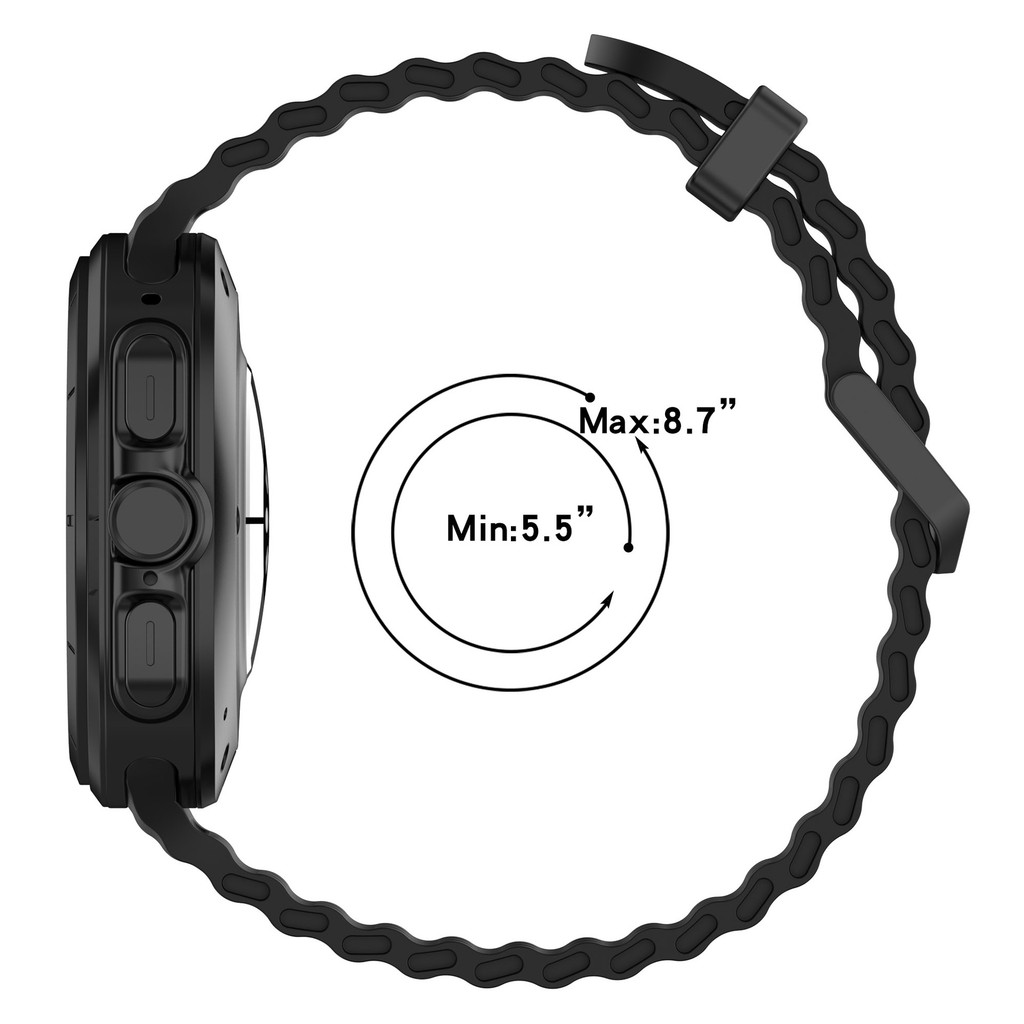 Ocean สายซิลิโคนสําหรับ Samsung Galaxy Watch 7 ultra Strap 47 มม.สร้อยข้อมือกีฬา Galaxy Watch ultra Strap 47 มม.