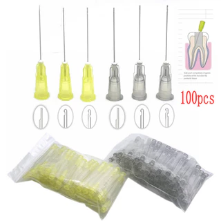 100 ชิ้น/ถุงทันตกรรม Endo ชลประทานเข็มเคล็ดลับทันตกรรม Root Canal Lateral ชลประทานเข็มเส้นผ่านศูนย์กลาง 0.3/0.4/0.5 มม.ทันตกรรมเครื่องมือ