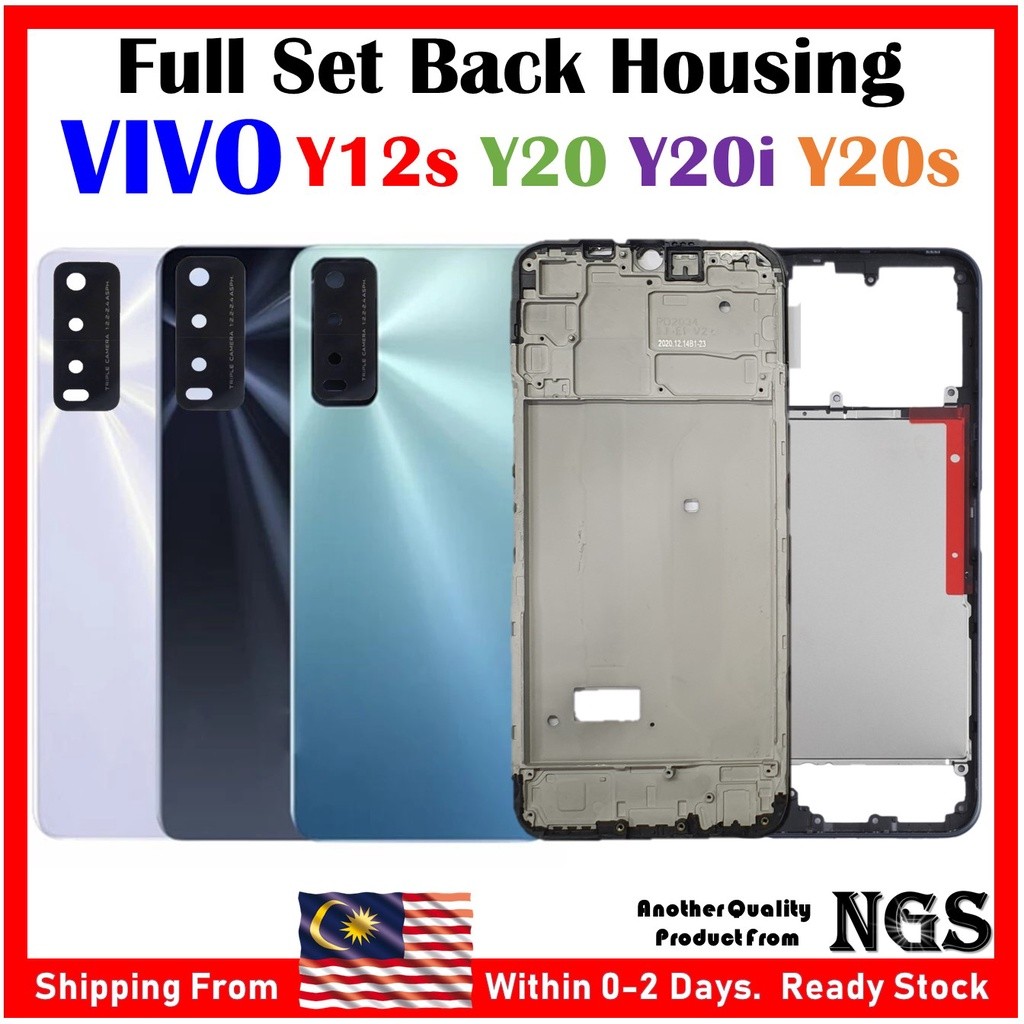 (+กรอบ LCD) ฝาหลังแบบเต็มสําหรับ VIVO Y12s / VIVO Y20 / VIVO Y20i / VIVO Y20s พร้อมเลนส์และปุ่มปรับร