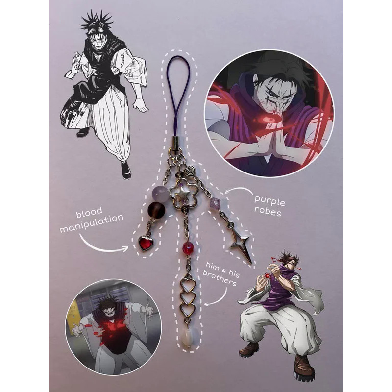 Y2k Spell Battle Anime Manga Mobile Charm Accessories Mobile Pendant JJK Beautiful Keychain Flower F