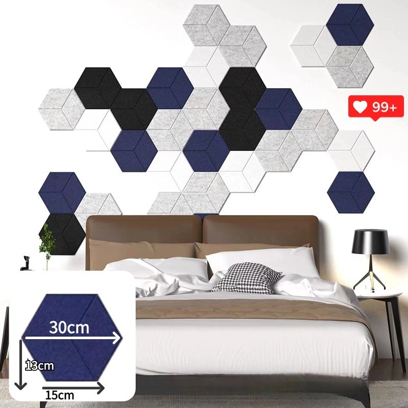 แผ่นซับเสียง แผงโฟมอะคูสติก 3D มีกาวในตัว ดูดซับเสียง กันเสียง คุณภาพสูง สําหรับติดตกแต่งผนัง - รูปที่ 3