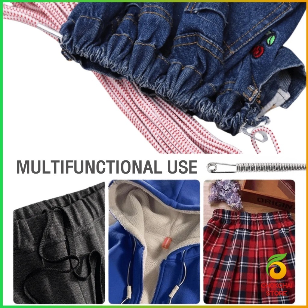 Chok สปริงเข็มร้อยยางยืด เข็มร้อย  คลิปตะขอกลึงเชือก ดึงยางขอบกางเกง Rope Threading Tool - รูปที่ 2