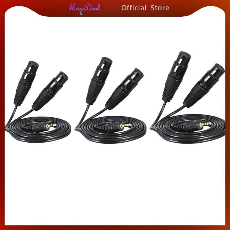 [MAGIDEAL] ไม่สมดุล 3.5 มม. (1/8 นิ้ว) Mini Jack Stereo TRS Male to Dual XLR Male Plug