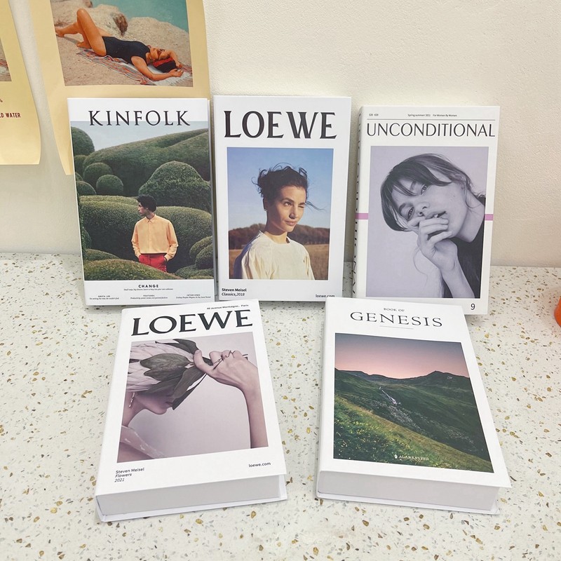 หนังสืออุปกรณ์ตกแต่งสไตล์นอร์ดิกมินิมอล หนังสือตกแต่งภาพโมเดล หนังสือปลอม หนังสือปลอม ของตกแต่งห้องน