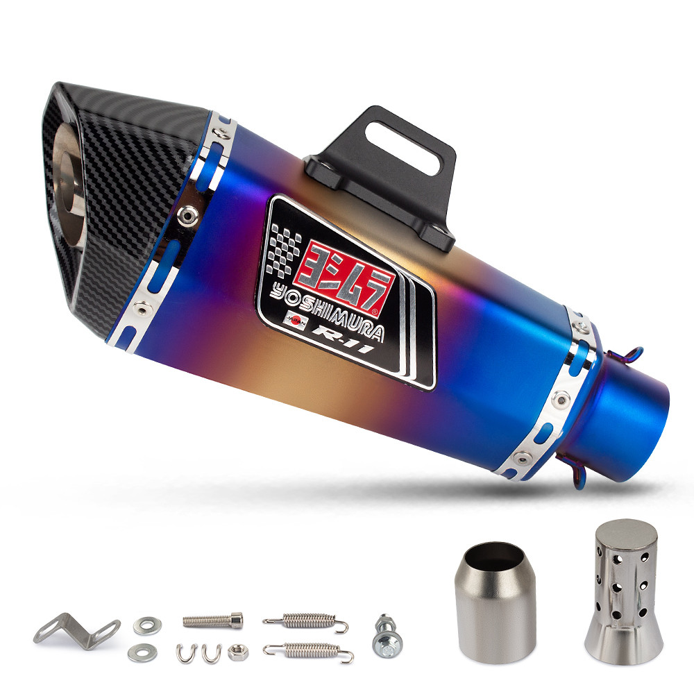 2 นิ้วรถจักรยานยนต์ไอเสียกรวยหกเหลี่ยมแก้ไข Universal 51 มม.อินเทอร์เฟซท่อไอเสีย Yoshimura R11 สติกเ