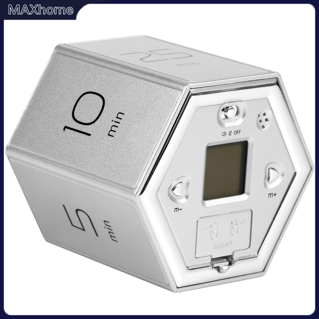 Pomodoro Timer 1/5/10/25/30/60min และ Custom Countdown Flip Focus Timer หกเหลี่ยมหมุนจับเวลาแม่เหล็ก