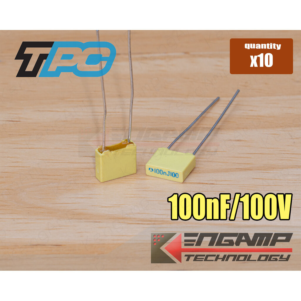 (10ตัว) [F-CAP] 0.1uF/100V 100nJ100V TPC 2.4x7.5xH6.5mm P=5mm
