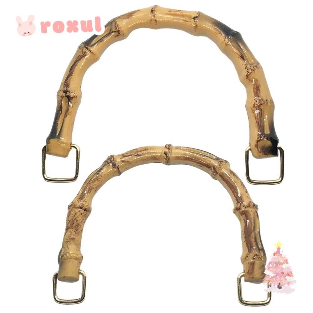 Roxul Bamboo Bag Handles Handmade With Buckle Bag Accessories Gift Box Handle Shoulder Bag Strap