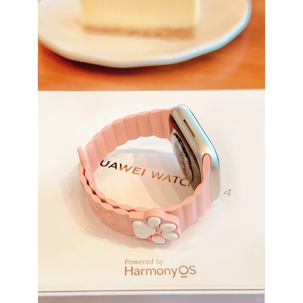 3D แมวน่ารัก Paw สายรัดแม่เหล็กสําหรับ Honor Watch 5 สมาร์ทวอท์ชซิลิโคน Band Honor Watch 4 นาฬิกาสร้อยข้อมือเปลี่ยน