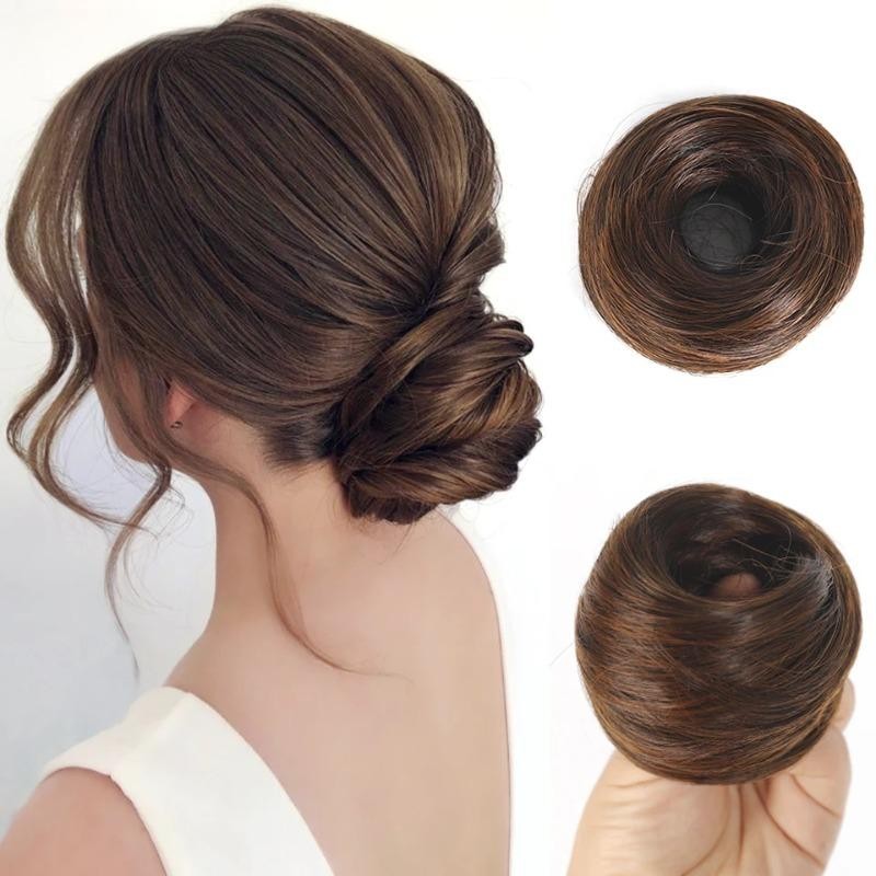 Messy Bun Hair Piece มินิยางรัดผม Bun Scrunchies วิกผมสังเคราะห์อุปกรณ์เสริม Updo สําหรับผู้หญิงสาว