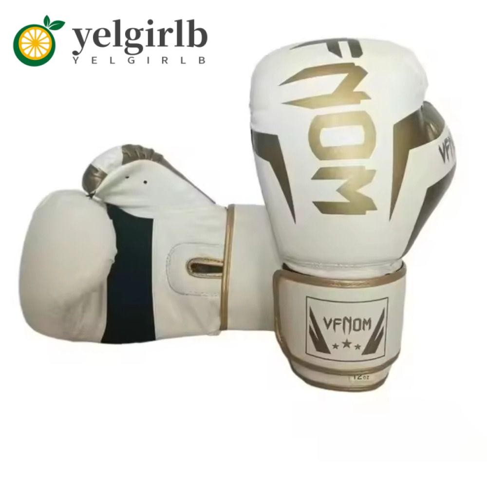 YELGIRLB ถุงมือชกมวยเด็กผู้ใหญ่ Sanda Muay Thai Fighting Gloves ถุงมือออกกำลังกาย PU 6/10/12/14Oz