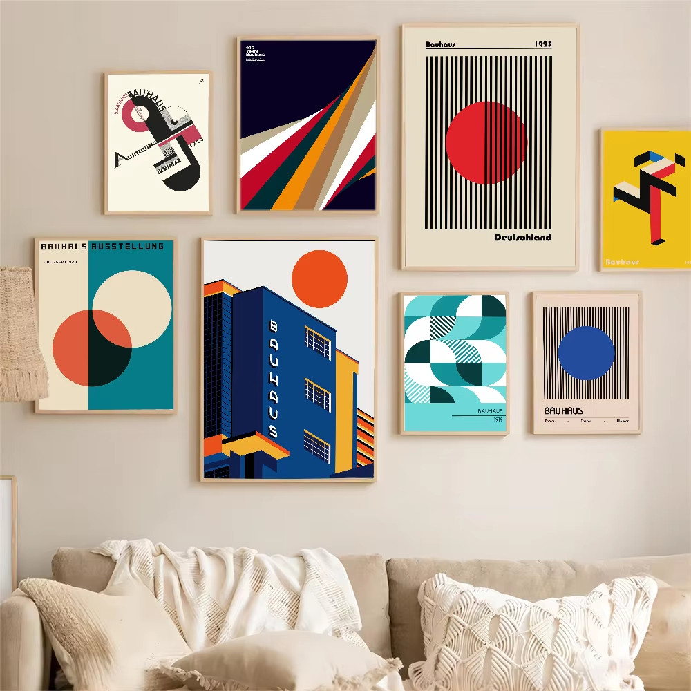บทคัดย่อ Century โมเดิร์น Bauhaus คุณภาพสูงการพิมพ์และโปสเตอร์ Wall Art ภาพวาดผ้าใบ Caf é ห้องนั่งเล่นตกแต่งภาพ