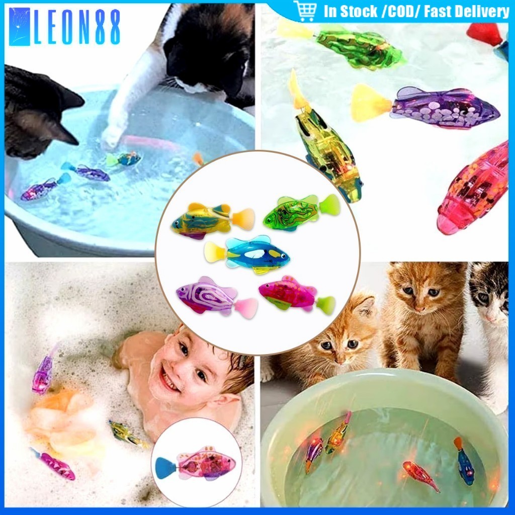 ของมาใหม่！ของเล่นปลาว่ายน้ำได้ ปลาว่ายน้ำเหมือนจริง หลายสี มีแบตในตัว มีไฟ 1ตัว