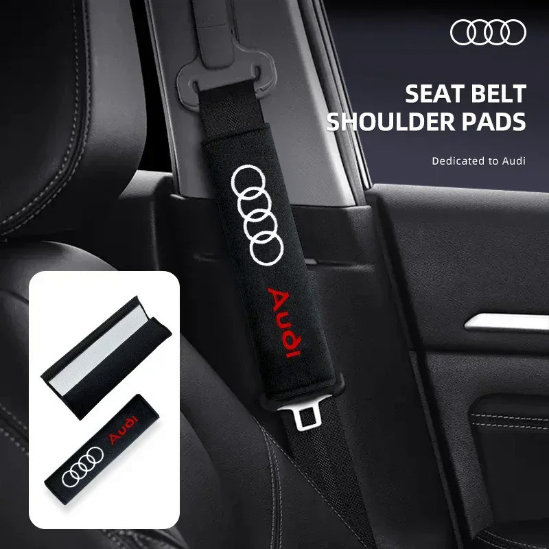2PCs car seat belt shoulder pad protective cover car accessories for Audi A5 A6 C6 C5 A1 A7 A8 Q2 Q3
