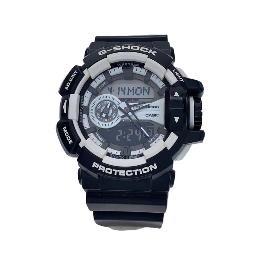 CASIO นาฬิกาผู้ชาย Quartz Digiana Rubber WHT BLK GA-400 Stained and Scratched ส่งตรงจากญี่ปุ่น มือสอ