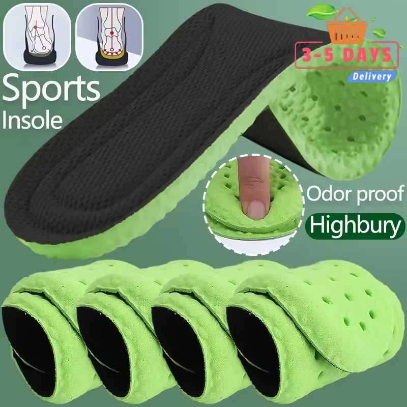 [3-5 วันมาถึง] -พื้นรองเท้ากีฬาดับกลิ่น - แผ่นรองเท้า Highbury กันลื่น Cuttable - แผ่นรองฝ่าเท้าดูดซับแรงกระแทก - พื้นรองเท้าสําหรับวิ่งแบบสปอร์ต