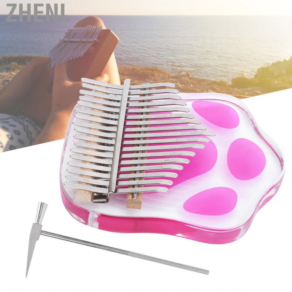 Zhenl Thumb Piano Easy Playing Soft Sound Cat Paw Pattern Kalimba สำหรับเด็กเริ่มต้น