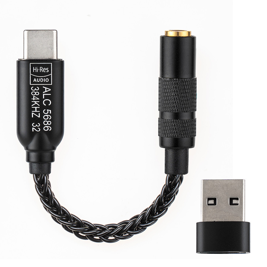 Realtek ALC5686 USB-C ถึง 3.5 มม.DAC หูฟังเครื่องขยายเสียงดิจิตอลถอดรหัสและอะแดปเตอร์ Hifi Dac Type-C ถึง 3.5 มม.