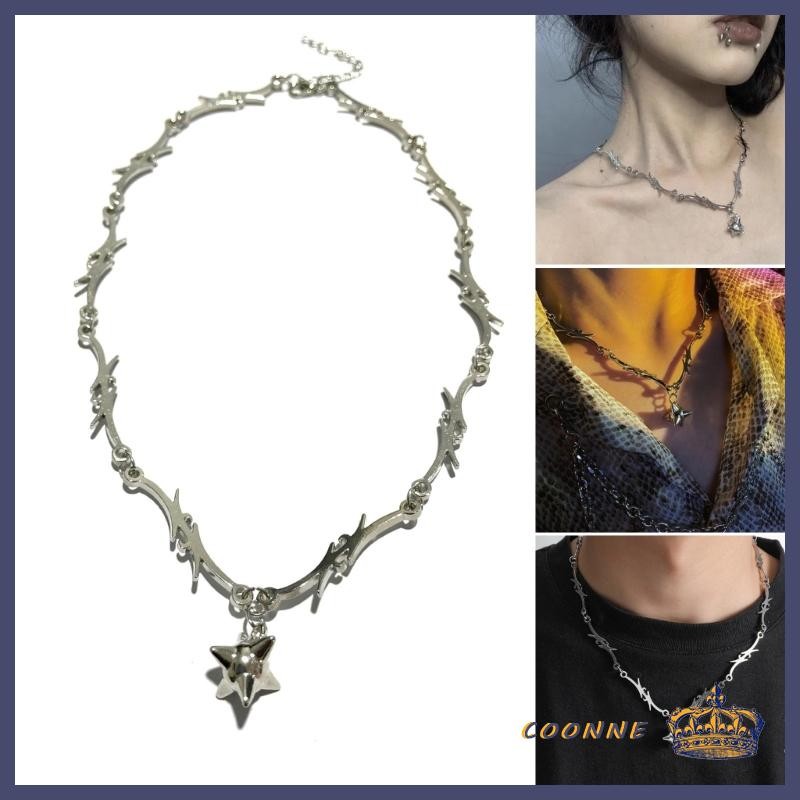 Coonn Hip Hop Gothic Thorns สร้อยคอ Punk สไตล์ Choker สร้อยคอผู้ชายผู้หญิง Rock เครื่องประดับ Eboy E