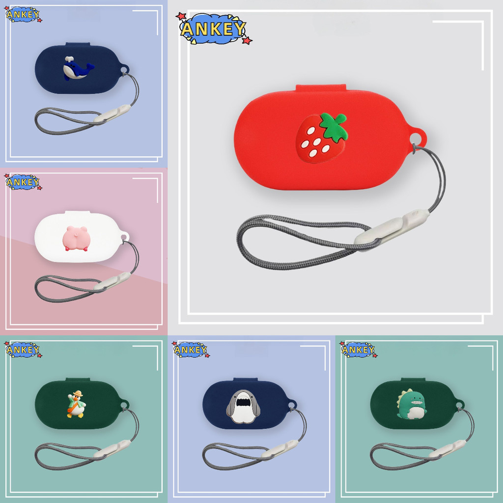 for Baseus Bowie MA10 Pro Case Earphone Silicone Earbuds Lovely Shark Soft Protective Headphone Cove