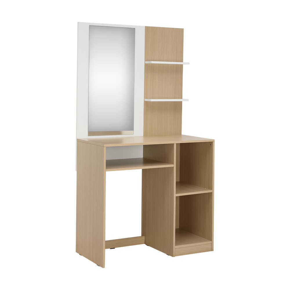 HomeHuk ชุดห้องนอน รุ่นคาร์เนชั่น+ฟินซ์ (เตียง, ตู้เสื้อผ้า 2 บาน, โต๊ะเครื่องแป้ง) - สีขาว/ธรรมชาติ - รูปที่ 6