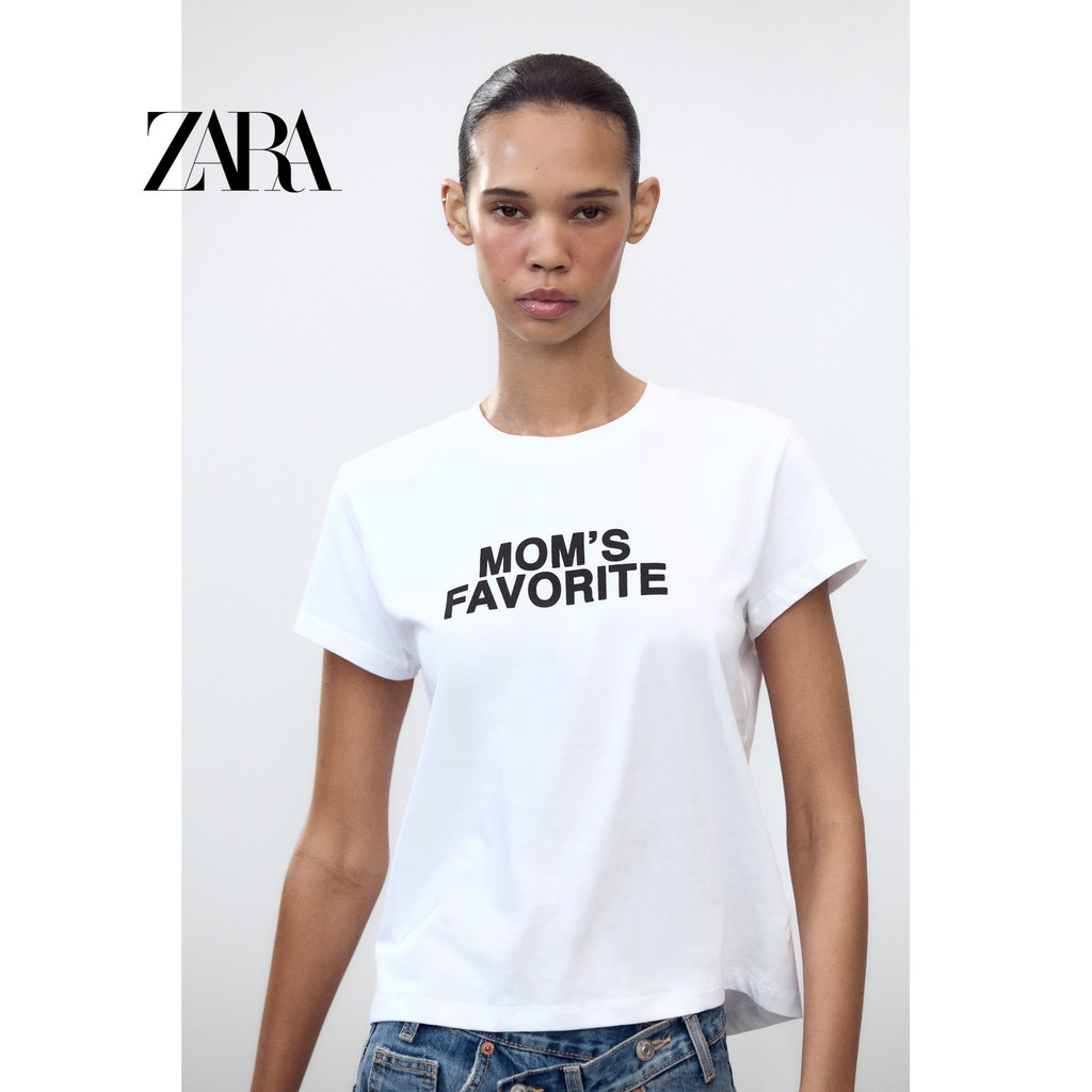 ZABB'S เสื้อผ้าสตรีผ้าฝ้ายพิมพ์ลายสบายคอกลมแขนสั้นเสื้อยืด 564421