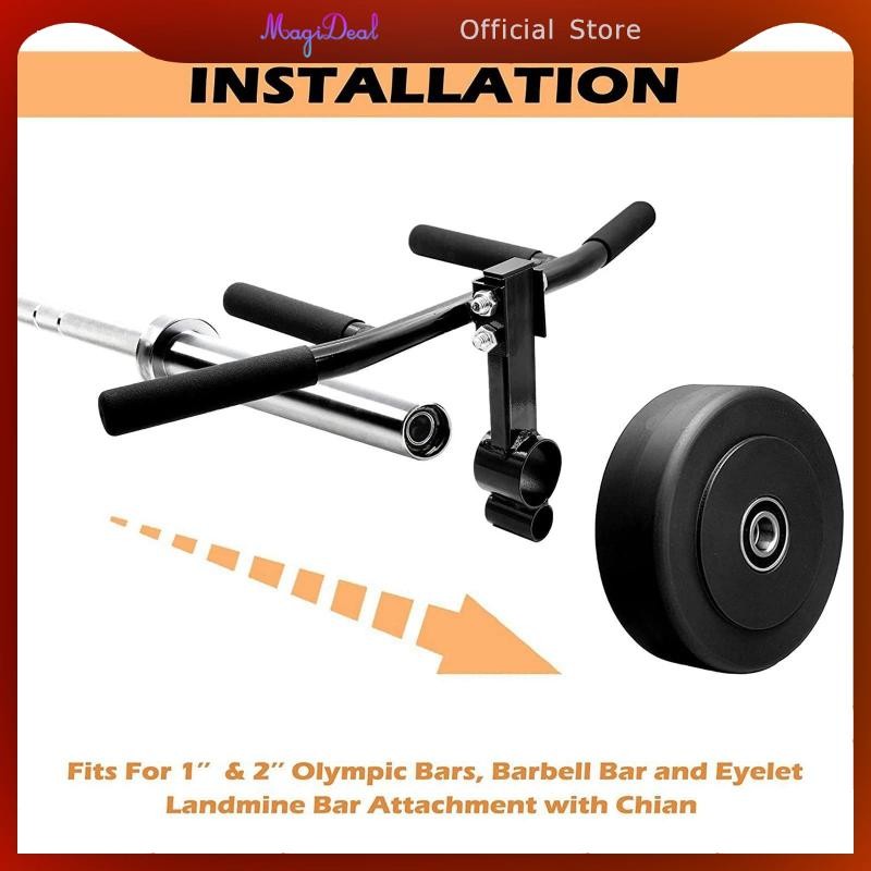 MagiDeal T Bar Row Landmine Attachment Fitness เหมาะกับ Standard Bar Straight Grip สําหรับ