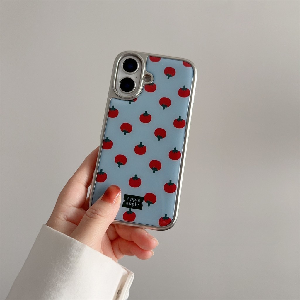 พื้นหลังสีฟ้าสีแดง Apple เคสโทรศัพท์ Drop-Resistant สําหรับ iPhone 16 Promax 15 Promax 11 12 13 14plus 15plus 16e 16plus 15pro