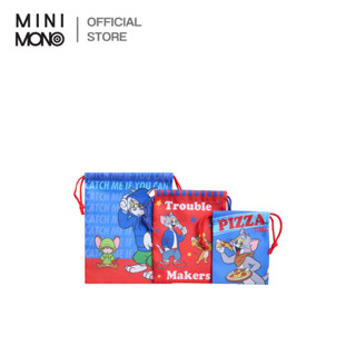 Bag Set ถุงผ้าหูรูด 3 ใบ ลาย Tom and Jerry ลิขสิทธิ์แท้