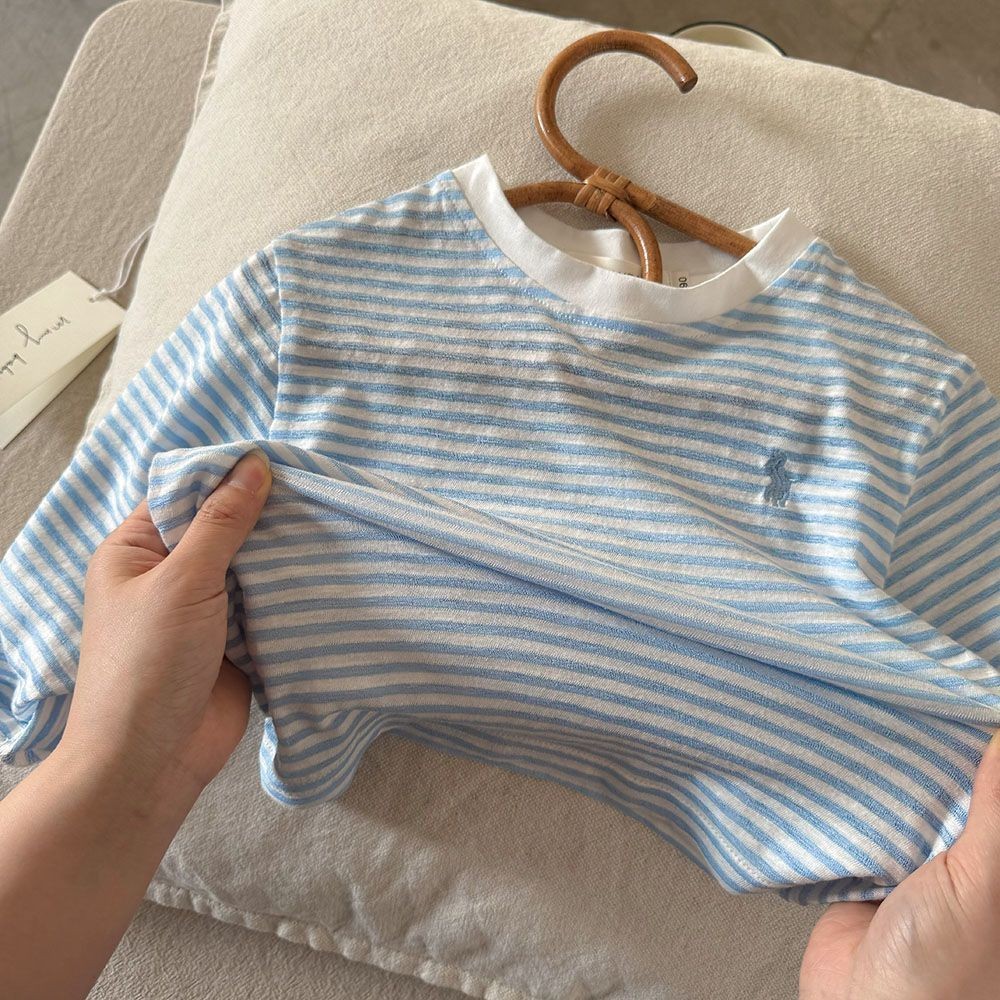 เสื้อยืดแขนยาวเด็กผู้ชาย แบบใหม่จากเกาหลี ผ้าฝ้ายแท้ ออกแบบตามแฟชั่นการ์ตูนม้าน้อย ใส่สบายในฤดูร้อน - รูปที่ 5