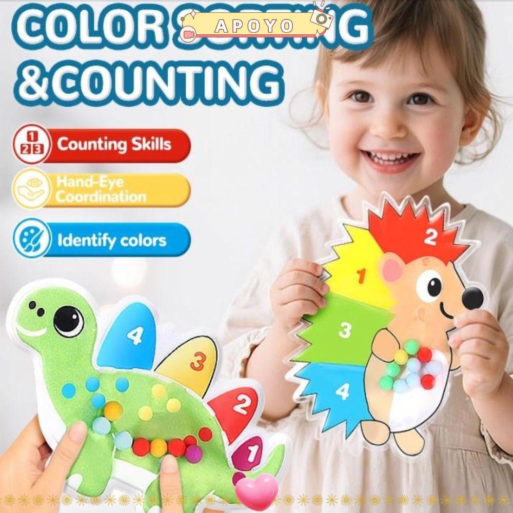 APOYO Color Sorting Toys, Color Matching Squeeze Fidget Sensory Toys, Cute Hedgehog Learning Fidget 