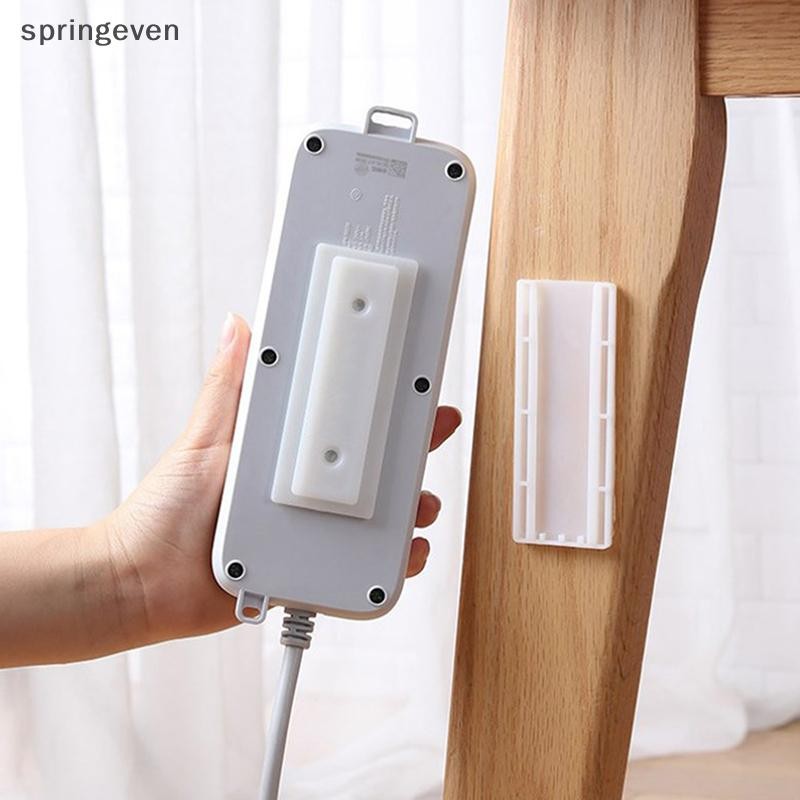 [springeven] Self-adhesive Desktop Socket Fixer Cable Organizer แขวนผนังผู้ถือรางปลั๊กไฟ Fixator Plug-in ที่ถอดออกได้ติดผนัง Fixator สต็อกใหม่