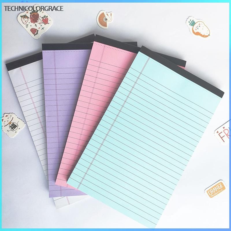 Technicolorgrace Tearable Legal Pad อุปกรณ์สํานักงาน Ink-proof Tear-off หน้า Wrig แผ่นกระดาษ Notepad