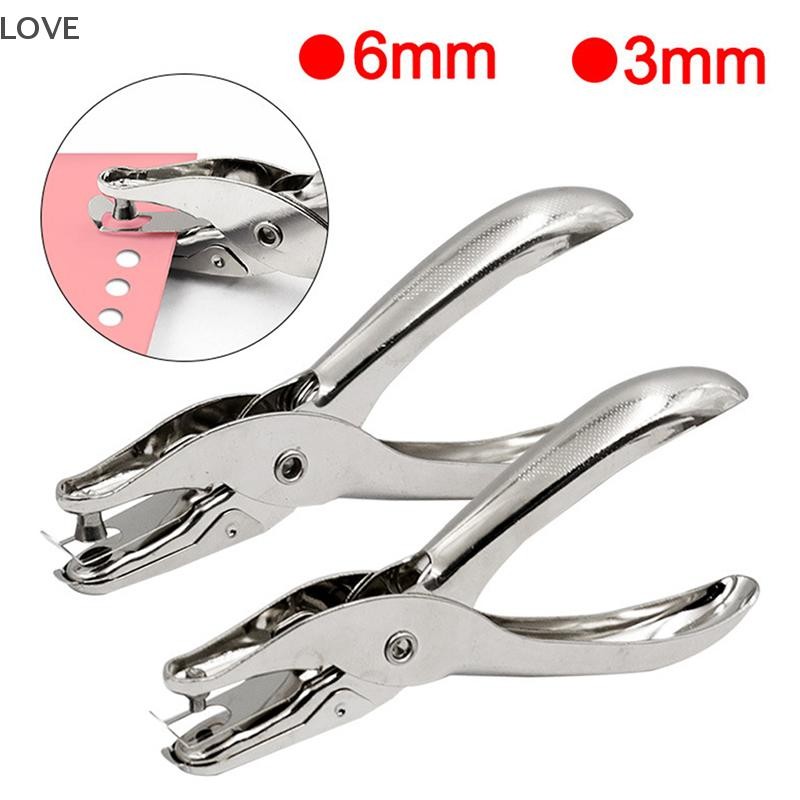 [JJCW] Single Hole Puncher โลหะ 3 มม./6 มม. เส้นผ่านศูนย์กลางรูขุมขน Punch คีมมือกระดาษ Scrapbooking Punches QQW