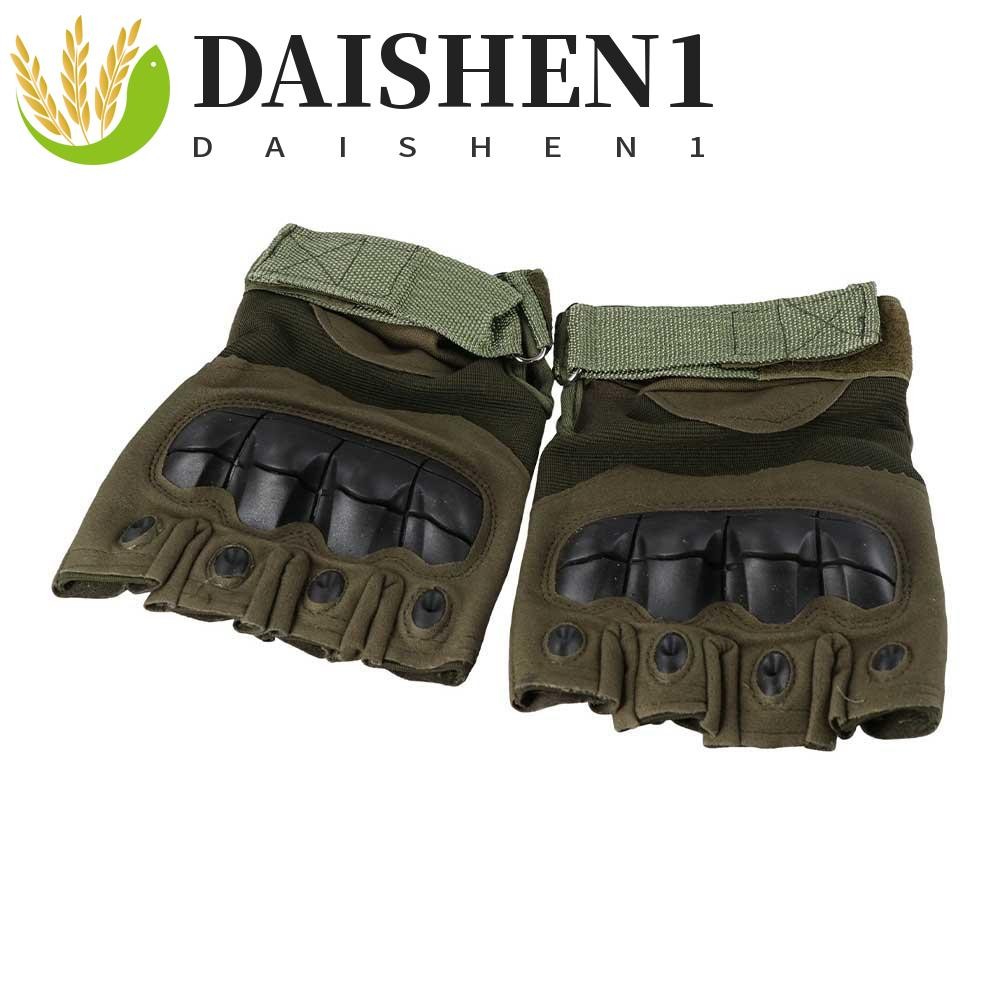 Daishen1 ถุงมือรถจักรยานยนต ์ ทนต ่ อการสึกหรอ 1 คู ่ Guantes ครึ ่ งนิ ้ ว Hard Knuckles หนัง Fingerless ถุงมือผู ้ ชาย