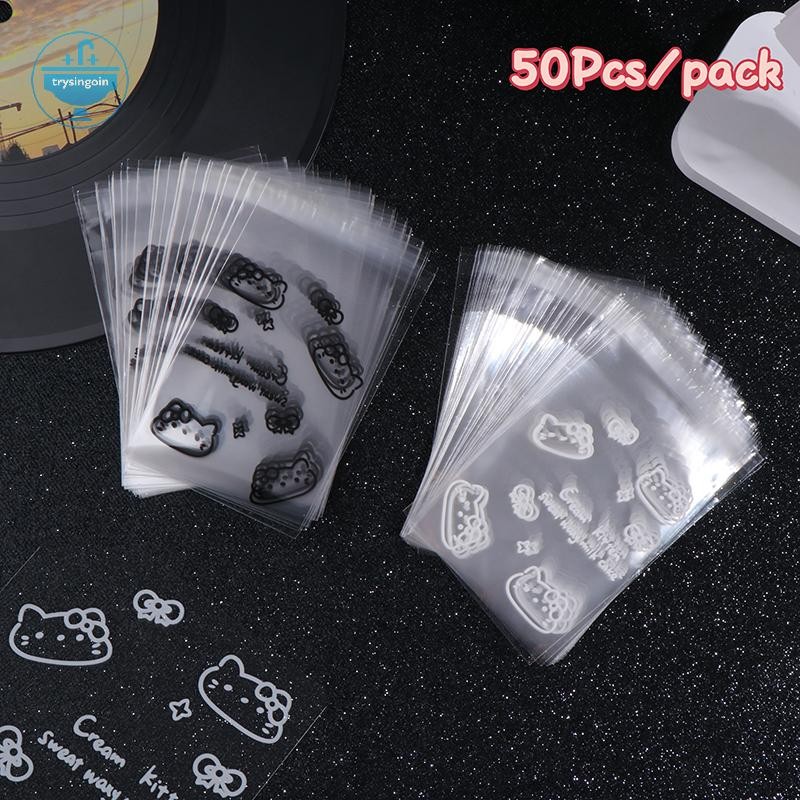 [trysingoin] 50 ชิ้นการ์ตูน Hello Kitty Self Sealing กระเป๋า KT Cat โปร่งใส Opp กระเป๋า Self-Adhesive กระเป๋าเทศกาลของขวัญถุงบรรจุภัณฑ์ TH