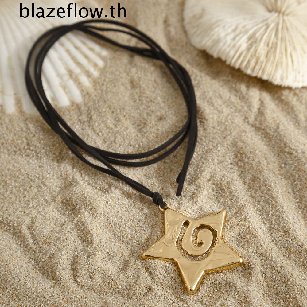 Blazeflow ปลาดาวสร้อยคอ, Y2K อุปกรณ์เสริมจี้ Conch Clavicle Chain, ฤดูร้อนทองดอกทานตะวันสไตล์โบฮีเมียน Beach Choker ของขวัญ