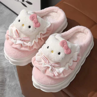 คุโรมิ รองเท้าแตะ ขนนุ่ม Fluffy พื้นหนา กันลื่น สบาย เบา ใชในบ้าน รองเท้าบ้าน ผ้าฝายฤดูหนาว น่ารัก ส่งฟรี
